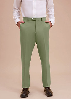 front Ethan Pistasch Raffinerade vävda klänningsbyxor