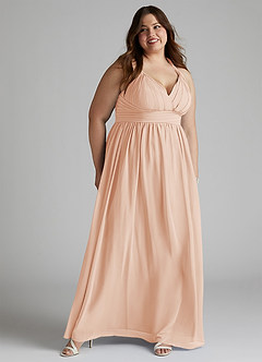 Azazie Ashia Brautjungfernkleider A-Linie Plissee Chiffon Kleid Englisches Rosa image9