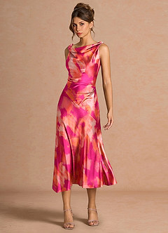Robe Mi-Longue Tie Dye Pêche Hynelle image3