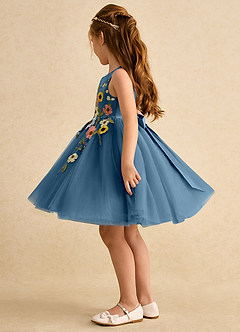 Azazie Prima Flower Girl Dresses Bermuda A-Line Bow Tulle Dress image4