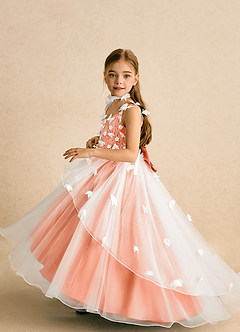 Azazie Darlina vestidos de niña de las flores Vestido de Marfil Ocaso de Tul de Princesa con Encaje image3
