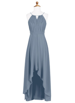 Azazie Oaklynn Junior Vestido de Crepúsculo de Gasa de Corte En A con Plisado image6