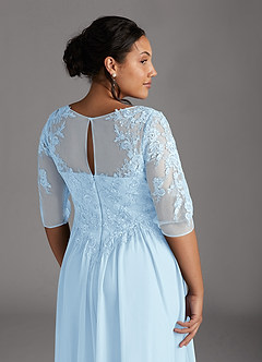 Azazie Harriet Mother of the Bride Dresses Sky Blue A-Line Scoop lace Mesh Dress image8