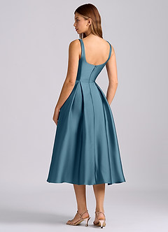 Azazie Amalie Bridesmaid Dresses Bermuda A-Line Pleated Stretch Satin Dress image5