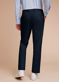 front Vincent Bleu Marine Pantalon habillé structuré et extensible