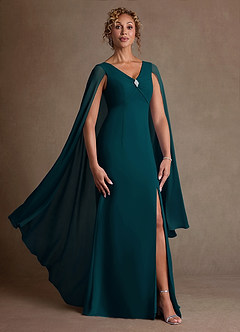 Azazie Boudica Suknie dla Matki Panny Młodej Linia A Pofałdowany Szyfon Długość podłogi Sukienka image1