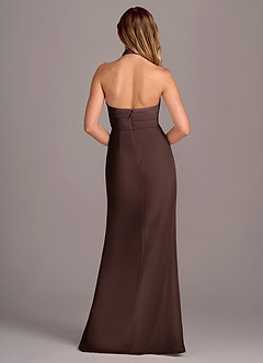 Azazie Jemma Vestidos de damas de honor Vestido de Ganache de Gasa de Corte Recto con Plisado image2