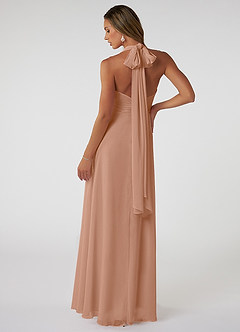 Azazie Fifi Bridesmaid Dresses Champagne Rose A-Line Strapless Chiffon Convertible Dress image3