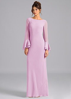 Azazie Leone Bridesmaid Dresses Candy Pink Mermaid Corset Chiffon Dress image5