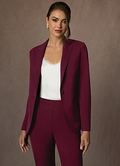 Kennedy Burgundy Structured Stretch Blazer