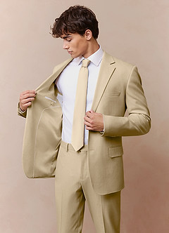 front James Champagne Structured Stretch Suit Jacket