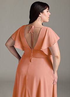 Azazie Kitr Slutförsäljning Klänning av A-Line i Chiffong Ruched Solnedgång image13