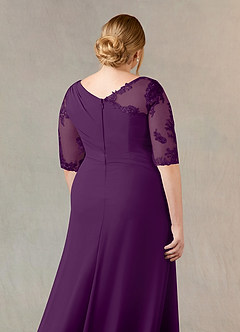 Azazie Dionysus Mother of the Bride Dresses A-Line Boatneck Lace Chiffon Floor-Length Dress image11