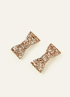 front Glitter Sparkle Girls Hair Clip 2 pic Set