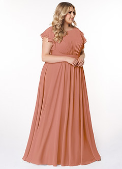 Azazie Daphne vestidos de dama de honor modestos Vestido de Corte En A Volantes Hasta el suelo Gasa image9