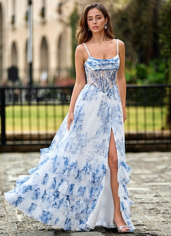 Pomeappy Himmelblau Tüll-Abendkleid image4