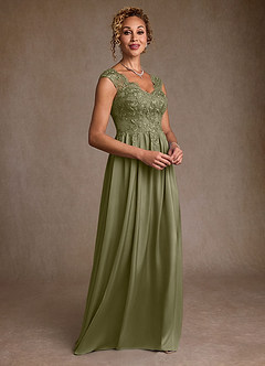 Azazie Amethyst Mother of the Bride Dresses Pistachio A-Line Lace Dress image5