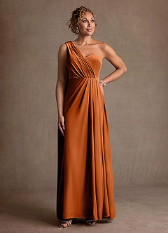 Azazie Aphra Suknie dla Matki Panny Młodej Osłona Jedno ramię Aksamit Długość podłogi Sukienka image3