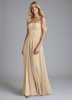 Azazie Seriana Brudtärnklänningar Klä av A-Linje i Chiffong Av axeln Champagne image1