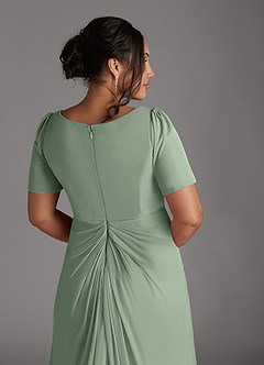 Azazie Bessie vestidos de madre de la novia Vestido de Salvia Polvorienta de Malla de Corte En A con Plisado image10
