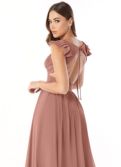 Azazie Kasia Final Sale Dusk A-Line Ruched Chiffon Dress image6