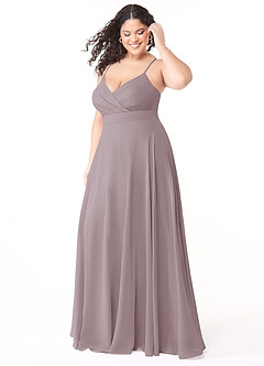Azazie Avelina Bridesmaid Dresses Dusk A-Line V-Neck Pleated Chiffon Dress image8