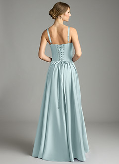 Azazie Evadina Vestidos de damas de honor Vestido de Neblina de Satén Elástico de Corte en A con Corsé image2