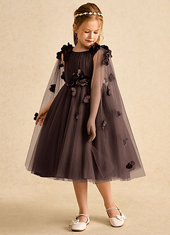 Azazie Staria Flower Girl Dresses Ganache Ball-Gown Ruched Tulle Dress image5