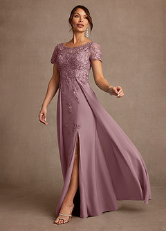 Azazie Alva Mother of the Bride Dresses Dusty Rose A-Line Lace Dress image2