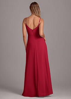Azazie Amina Bridesmaid Dresses Scarlet A-Line Chiffon Dress image2