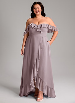 Azazie Lyra Bridesmaid Dresses Dusk A-Line Chiffon Convertible Dress image11