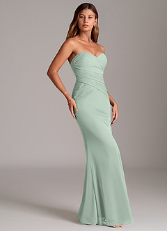 Azazie Katelyn Brudtärnklänningar Klä av Tubklänning i Maska Axelbandslös Agave Konvertibel image4