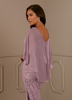 Azazie Collins Mother of the Bride Dresses Dusty Rose Sheath Lace Dress image6