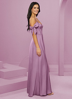 Barbie ♥ Azazie Bridesmaid Dresses Wisteria A-Line Off the Shoulder Stretch Satin Dress image4