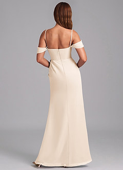 Azazie Johana Jurken voor bruidsmeisjes Converteerbaar Jurk van Chiffon met Zeemeermin Off the Shoulder Wit Albast image2