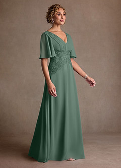 Azazie Milliat Suknie dla Matki Panny Młodej Linia A Koronka Szyfon Długość podłogi Sukienka image2