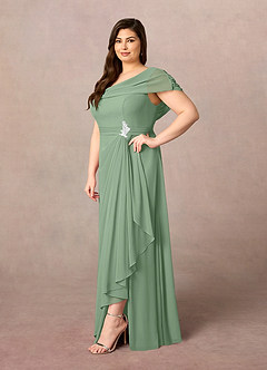 Azazie Mary Vestidos para mãe da noiva Vestir Matchá de Chiffon de Linha A com Fenda Lateral image7