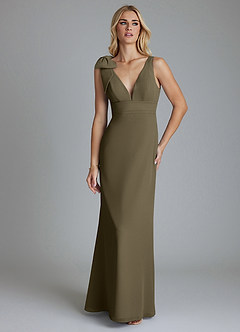 Azazie Taro Bridesmaid Dresses Willow Green Sheath Bow Chiffon Dress image6