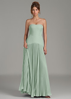 Azazie Yuliana Bridesmaid Dresses Agave A-Line Strapless Chiffon Dress image6