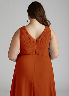 Azazie Flora Bridesmaid Dresses Paprika A-Line Pleated Chiffon Dress image14