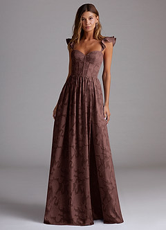 Denisse Mocha Coco Corset Maxi Dress image3