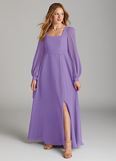 Azazie Leonia Junior Tahiti A-Line with Pockets Chiffon Dress image1