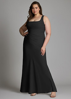 Azazie Agustina Bridesmaid Dresses Black Mermaid Corset Chiffon Dress image8