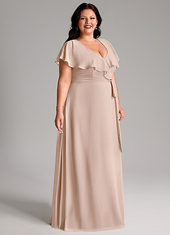 Azazie Lainey Bridesmaid Dresses English Rose A-Line with Pockets Chiffon Dress image11