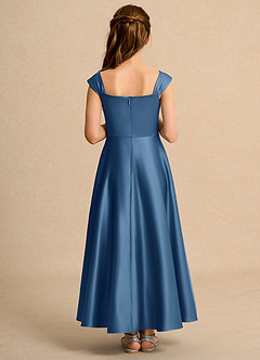 Azazie Bundle Girls Formal Abiti da Ragazza di Fiori Abito A-Line in Raso Opaco Plissettato Crepuscolo image2