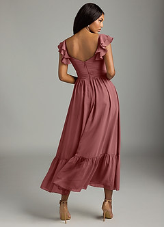 Azazie Anaya Bridesmaid Dresses Amethyst A-Line Pleated Chiffon Dress image5