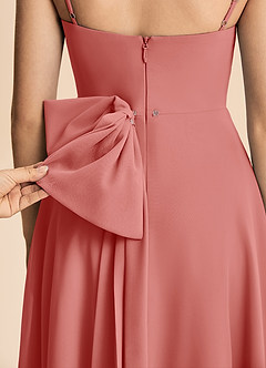 Azazie Bear Junior A라인 주름진 쉬폰 플로어 길이 주니어 신부 들러리 드레스 image8