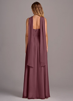 Azazie Joni Brautjungfernkleider Wandelbar A-Linie Schulterfrei Chiffon Kleid Sangria image7