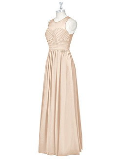 Azazie Nina Bridesmaid Dresses White Alabaster A-Line Pleated Chiffon Dress image8