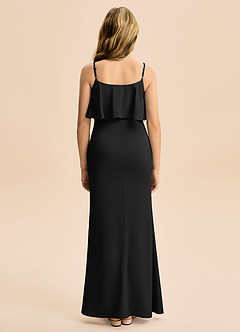 Azazie Galene Junior Mrenneito Joustava satiini Lattian pituus Nuorempi morsiusneito Pukeutua image2